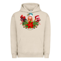 Pigment French Oak Chickens Christmas Urban Hoodie - CowhideDigitalArt