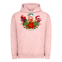 Pigment Salmon Chickens Christmas Urban Hoodie - CowhideDigitalArt
