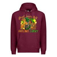 Burgundy St. Patrick's Dead inside but feeling lucky Premium Hoodie - HowdyJamesFarm