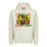 Oatmeal Heather St. Patrick's Dead inside but feeling lucky Premium Hoodie - HowdyJamesFarm