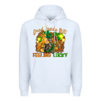 White St. Patrick's Dead inside but feeling lucky Premium Hoodie - HowdyJamesFarm