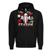Black tis the season baseball halloween Zipper Hoodie - CowGirlArtShop