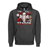 Charcoal Heather tis the season baseball halloween Zipper Hoodie - CowGirlArtShop