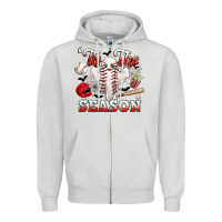 Dove Grey tis the season baseball halloween Zipper Hoodie - CowGirlArtShop