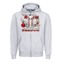 Heather Grey tis the season baseball halloween Zipper Hoodie - CowGirlArtShop