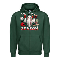 Sports Green tis the season baseball halloween Zipper Hoodie - CowGirlArtShop