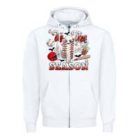 White tis the season baseball halloween Zipper Hoodie - CowGirlArtShop
