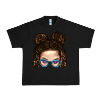 Black Messy Bun Mom And Glitter Glasses Urban Heavy Tee - BundleAndBundleShop