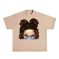 Burro Messy Bun Mom And Glitter Glasses Urban Heavy Tee - BundleAndBundleShop