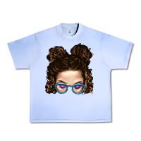 Grape Ice Messy Bun Mom And Glitter Glasses Urban Heavy Tee - BundleAndBundleShop