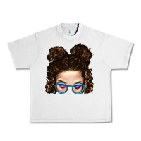Lunar Rock Messy Bun Mom And Glitter Glasses Urban Heavy Tee - BundleAndBundleShop