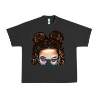 Pigment Black Messy Bun Mom And Glitter Glasses Urban Heavy Tee - BundleAndBundleShop