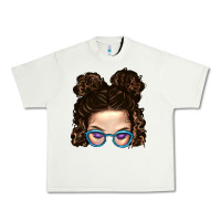 Pistachio Messy Bun Mom And Glitter Glasses Urban Heavy Tee - BundleAndBundleShop