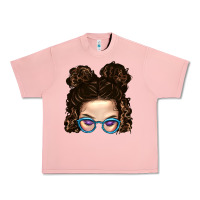 Salmon Messy Bun Mom And Glitter Glasses Urban Heavy Tee - BundleAndBundleShop