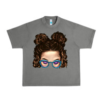 Tornado Messy Bun Mom And Glitter Glasses Urban Heavy Tee - BundleAndBundleShop