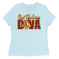 Baby Blue birthday diva Ladies Tee - NancyCooperArtShop