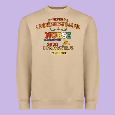 Never Underestimate A Nurse Heavyweight Sweatshirt Designed By Bettercallsaul