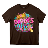Chocolate Brown daddys girl Heavy Core Tee - NancyCooperArtShop