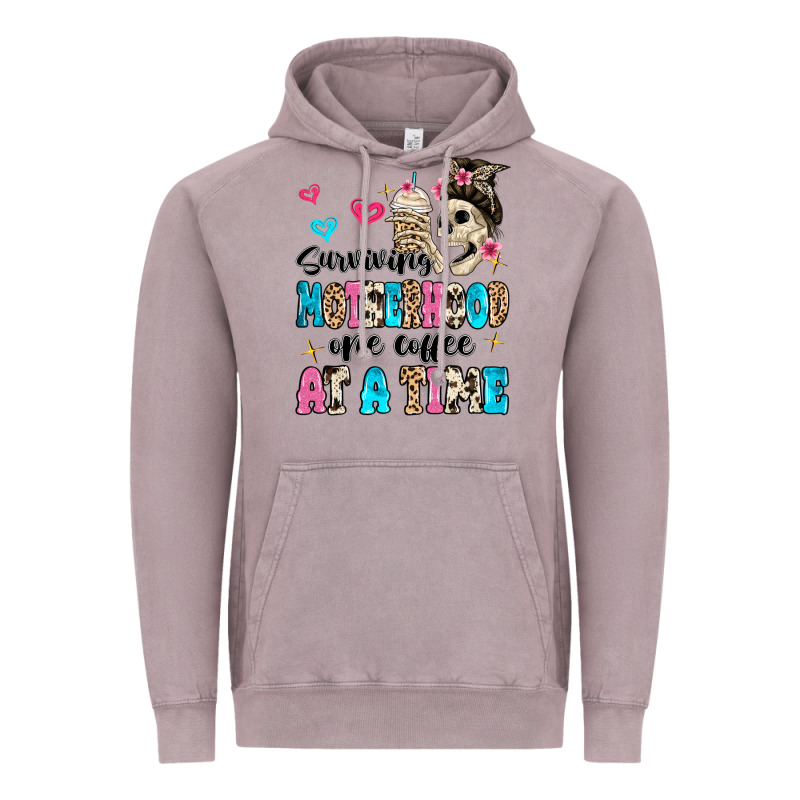 Surviving Motherhood One Coffee At A Time Vintage Hoodie by MaliasSmallBusiness | Teevron