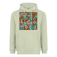 Matcha Western Turquoise Glitter Cowhide Leopard Seamless Heavyweight Hoodie - FaDigitalArtStudio