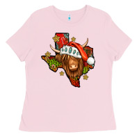 Shaggy Cow Texas Christmas Ladies Tee | Teevron