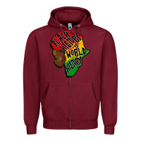 Burgundy black history is world history Zipper Hoodie - CowGirlArtShop