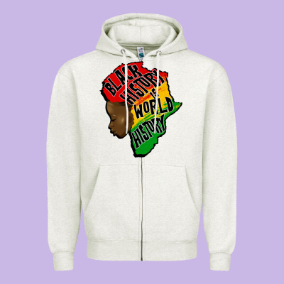 Black History Is World History Zipper Hoodie Designed By Cowgirlartshop