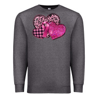 Charcoal Heather breast cancer hearts Premium Sweatshirt - FaDigitalArtStudio
