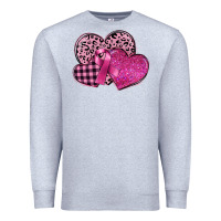 Heather Grey breast cancer hearts Premium Sweatshirt - FaDigitalArtStudio