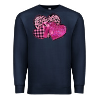 Navy breast cancer hearts Premium Sweatshirt - FaDigitalArtStudio