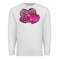 Oatmeal Heather breast cancer hearts Premium Sweatshirt - FaDigitalArtStudio