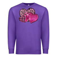 Purple breast cancer hearts Premium Sweatshirt - FaDigitalArtStudio