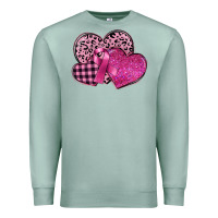 Seafoam breast cancer hearts Premium Sweatshirt - FaDigitalArtStudio