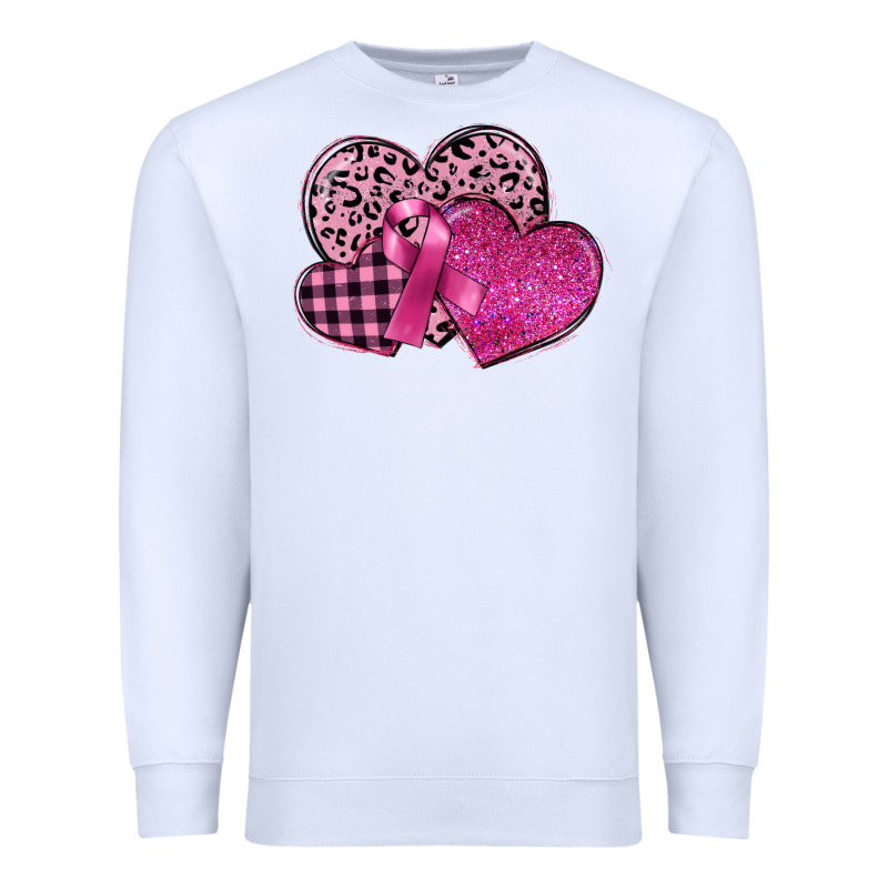 Breast Cancer Hearts Premium Sweatshirt by FaDigitalArtStudio | Teevron