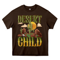 Chocolate Brown desert child cactus Heavy Core Tee - NancyCooperArtShop