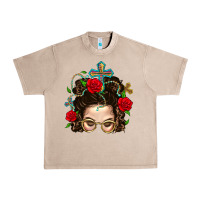 French Oak Messy Bun Mom Faith And Rose Urban Heavy Tee - BundleAndBundleShop
