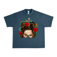Midnight Navy Messy Bun Mom Faith And Rose Urban Heavy Tee - BundleAndBundleShop