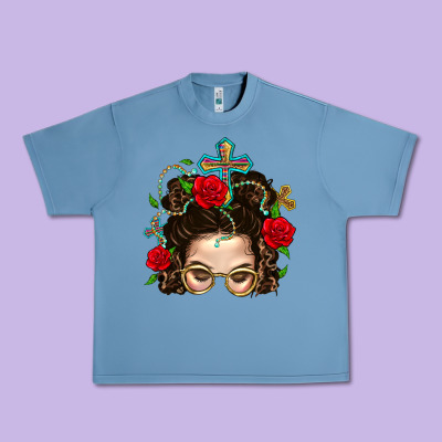 Messy Bun Mom Faith And Rose Urban Heavy Tee Designed By Bundleandbundleshop