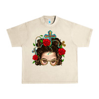 Sandshell Messy Bun Mom Faith And Rose Urban Heavy Tee - BundleAndBundleShop