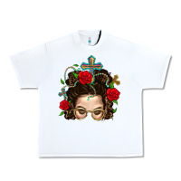 White Messy Bun Mom Faith And Rose Urban Heavy Tee - BundleAndBundleShop