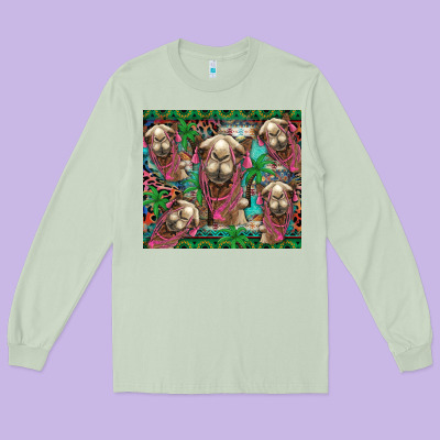 Camel Face Long Sleeve Tee Designed By Barkaloodesign