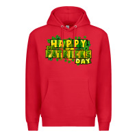 Red Happy St. Patrick's Day Premium Hoodie - HowdyJamesFarm