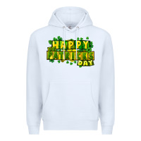 White Happy St. Patrick's Day Premium Hoodie - HowdyJamesFarm