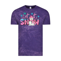 Cloud Purple let it snow pink christmas snowman Vintage Tee - MaliasSmallBusiness
