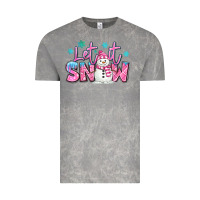 Cloud Rock let it snow pink christmas snowman Vintage Tee - MaliasSmallBusiness