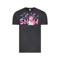 Vintage Black let it snow pink christmas snowman Vintage Tee - MaliasSmallBusiness