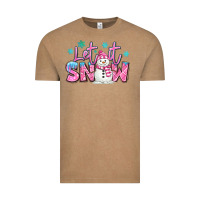 Vintage Coffee let it snow pink christmas snowman Vintage Tee - MaliasSmallBusiness