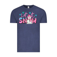 Vintage Denim let it snow pink christmas snowman Vintage Tee - MaliasSmallBusiness