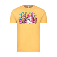 Vintage Mustard let it snow pink christmas snowman Vintage Tee - MaliasSmallBusiness