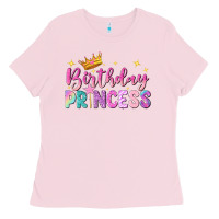 Bubblegum Pink birthday princess Ladies Tee - NancyCooperArtShop
